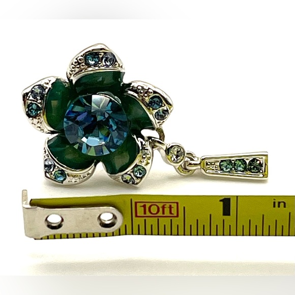 Stunning Blue/Green Swarovski Crystal Flower Necklace & Earring Set - Picture 7 of 8